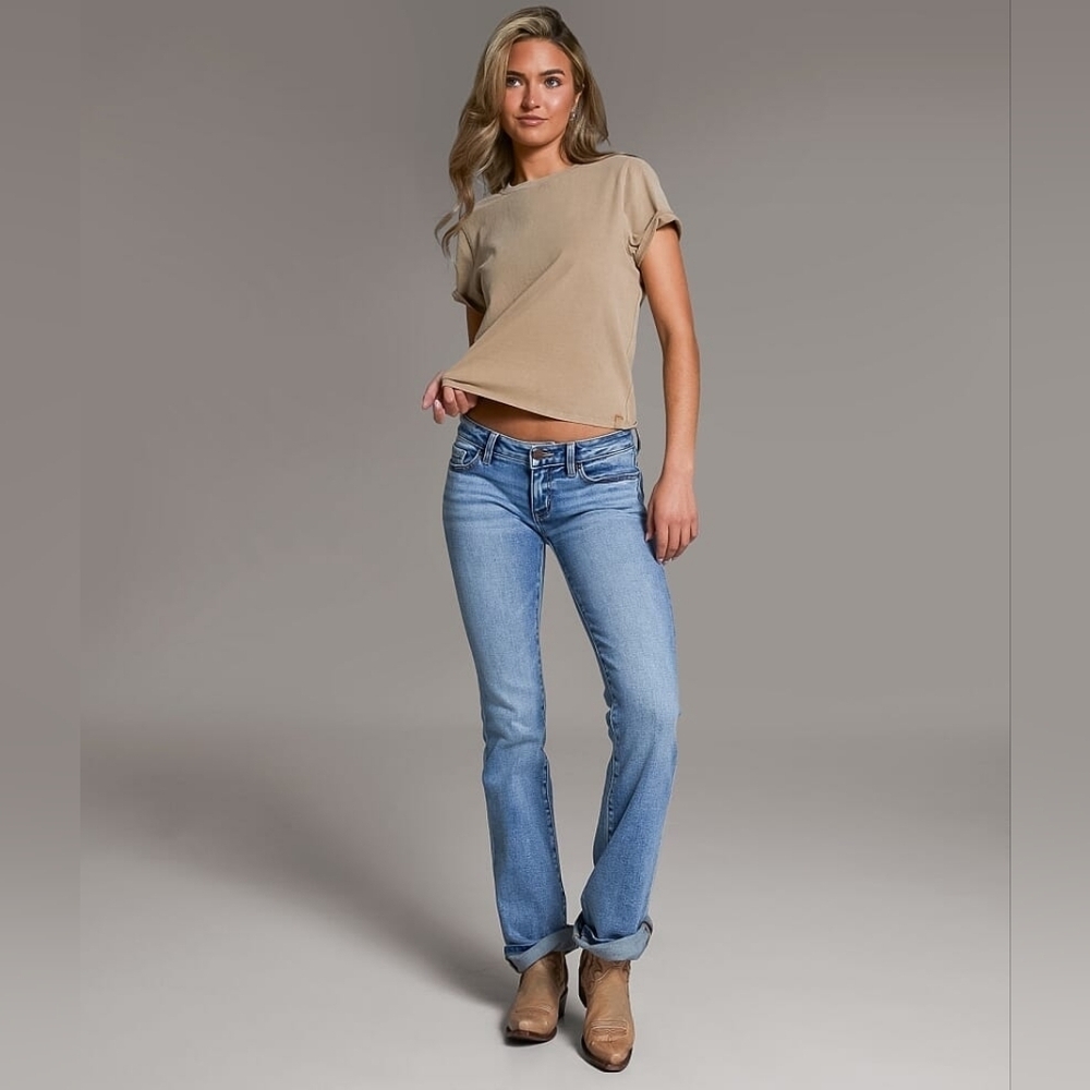 BKE Stella Tailored Boot Stretch Jean Low Rise Western Boho Size 31x33.5 - Picture 9 of 16